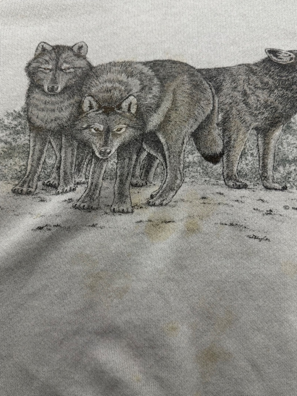 Vintage Wolf Pack Graphic Crewneck Sweatshirt XL 24.5” Pit to Pit Nature